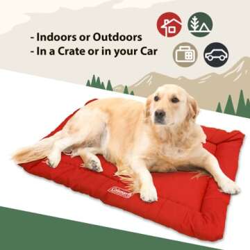 Coleman Large Dog Bed for Travel, Roll Up Foldable Packable Pet Mat Travel Beds