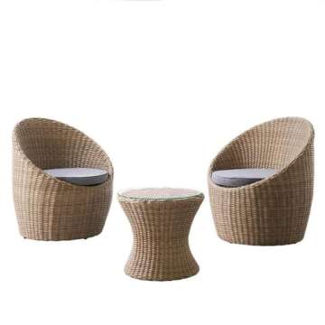 All-Weather 2 Chair Wicker Outdoor Furniture Set