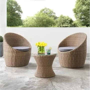 All-Weather 2 Chair Wicker Outdoor Furniture Set