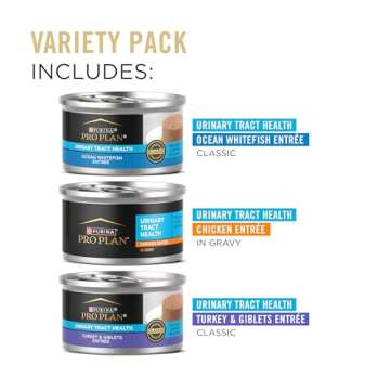Purina Pro Plan Urinary Cat Food Wet Variety Pack Urinary Tract Health Ocean Whitefish, Chicken, Tur...