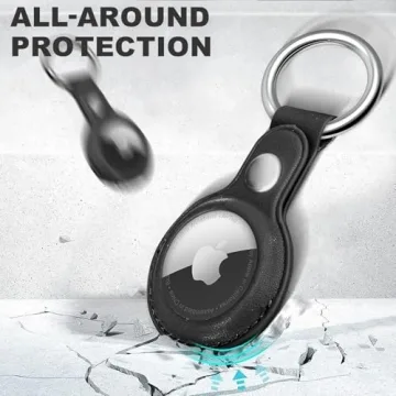 Woyinger Leather AirTag Keychain Holder - Stylish Protection