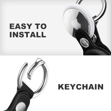 Woyinger Leather AirTag Keychain Holder - Stylish Protection