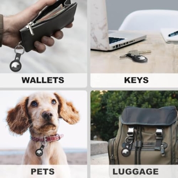 Woyinger Leather AirTag Keychain Holder - Stylish Protection