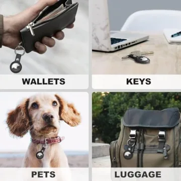 Woyinger Leather AirTag Keychain Holder - Stylish Protection