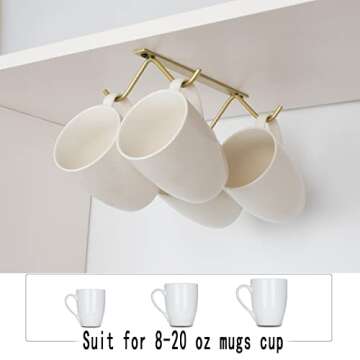 Stylish Cabinet Hook Mug Holder for Kitchen Organization