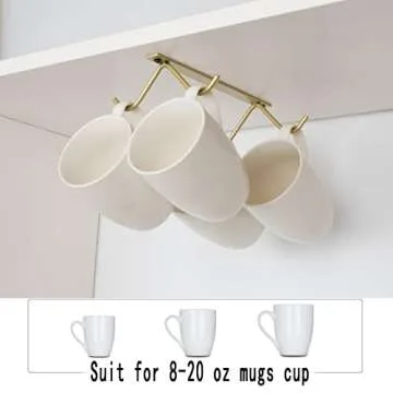 Stylish Cabinet Hook Mug Holder for Kitchen Organization