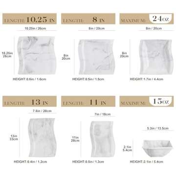 MALACASA 26 Pieces Dinnerware Sets for 6, Porcelain Plates and Bowls Sets, Square Dinnerware Set wit...