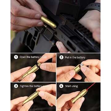CVLIFE 308 bore Sight Laser 243 Red Laser Boresighters with 3 Batteries