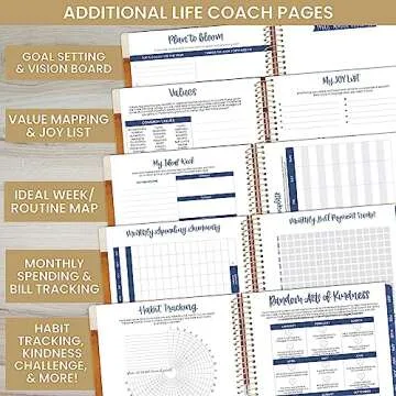 bloom daily planners 2024 (8.5" x 11") Calendar Year Day Planner (January 2024 - December 2024) - Weekly/Monthly Dated Agenda Organizer with Tabs - Earthy Abstract, Blue