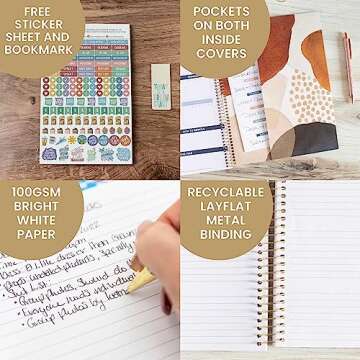 bloom daily planners 2024 (8.5" x 11") Calendar Year Day Planner (January 2024 - December 2024) - Weekly/Monthly Dated Agenda Organizer with Tabs - Earthy Abstract, Blue