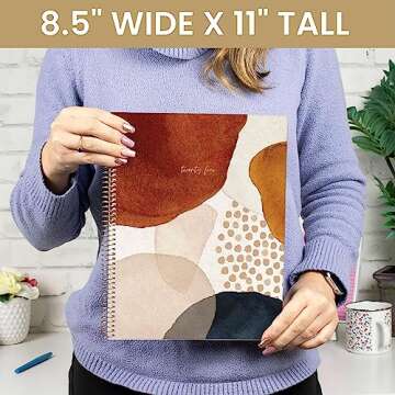 bloom daily planners 2024 (8.5" x 11") Calendar Year Day Planner (January 2024 - December 2024) - Weekly/Monthly Dated Agenda Organizer with Tabs - Earthy Abstract, Blue