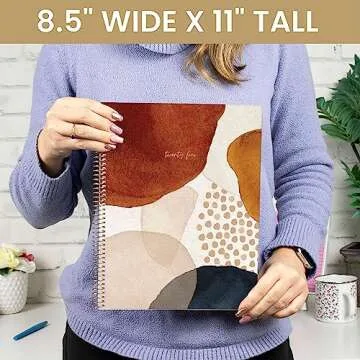 bloom daily planners 2024 (8.5" x 11") Calendar Year Day Planner (January 2024 - December 2024) - Weekly/Monthly Dated Agenda Organizer with Tabs - Earthy Abstract, Blue