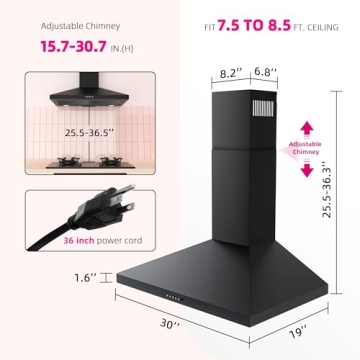 FIREGAS 30" Wall Mount Range Hood with 450 CFM