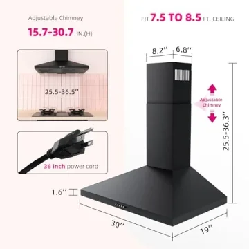 FIREGAS 30" Wall Mount Range Hood with 450 CFM