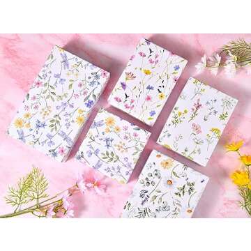 Titiweet Floral Wrapping Paper - Birthday Wrapping Paper for Women, 8 Sheets Wildflower Wrapping Pap...