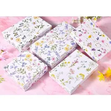 Titiweet Floral Wrapping Paper - Birthday Wrapping Paper for Women, 8 Sheets Wildflower Wrapping Paper for Wedding Mothers Day Baby Shower, 20 x 28 Inches Per Sheet