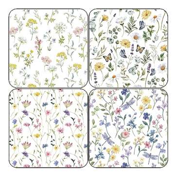 Titiweet Floral Wrapping Paper - Birthday Wrapping Paper for Women, 8 Sheets Wildflower Wrapping Paper for Wedding Mothers Day Baby Shower, 20 x 28 Inches Per Sheet