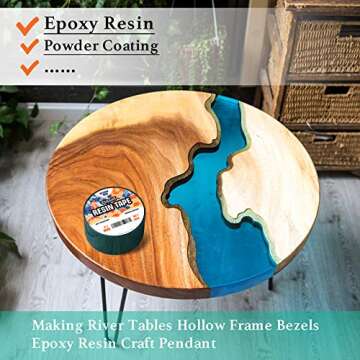 TSSART Resin Tape for Epoxy Resin Molding - Thermal Silicone Adhesive Oxidation and High Temperature Resistance Easy Peeling, Epoxy Release Tape for River Tables - 2 inch Wide 54FT Long