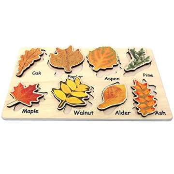 Leaf Wooden Jigsaw Puzzles Educational Learning Stem Toys Boys Girls Birthday Gift Colorful Shape