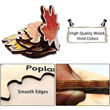 Leaf Wooden Jigsaw Puzzle for Kids Educational Toy