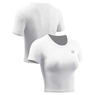 Neleus Women's Athletic Crop Tops - 3 Pack Shorts