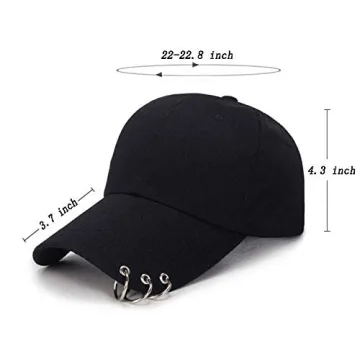 OVOY Black Kpop Snapback Cap with Iron Rings