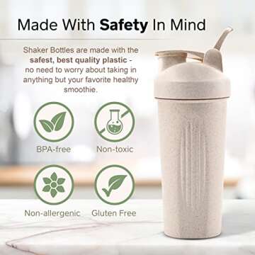 Healthier Comforts Eco-Friendly Shaker Bottle for Protein