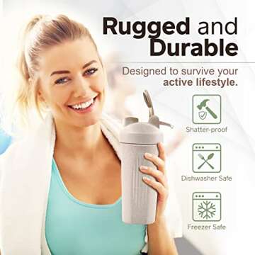 Healthier Comforts Eco-Friendly Shaker Bottle for Protein