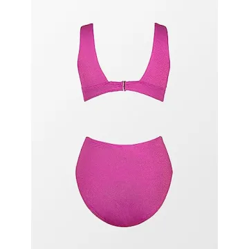 CUPSHE Glitter One Piece V Neck Swimsuit for Women