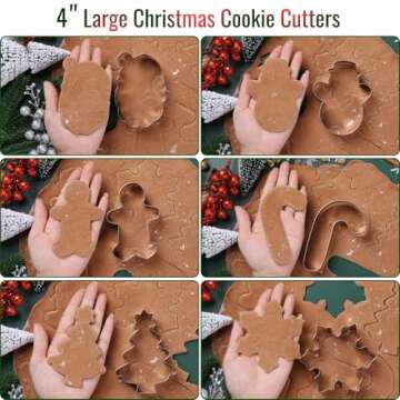 STARSIDE Large Christmas Cookie Cutters - 6 pcs