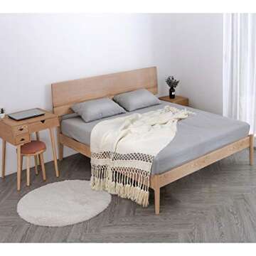 MH MYLUNE HOME Knitted Throw Blanket (47x71 inch) Handmade Farmhouse Boho Blanket Soft Cozy Tassel Blanket for Bed Sofa Couch, Ivory Cream