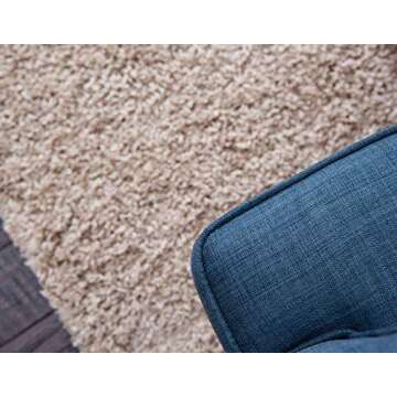 Unique Loom Solid Shag Collection Area Rug (7' 1" x 10' Rectangle, Taupe)