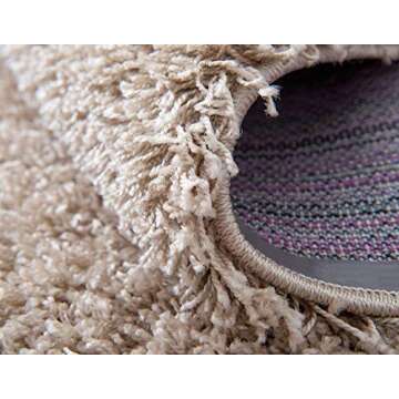 Unique Loom Solid Shag Collection Area Rug (7' 1" x 10' Rectangle, Taupe)
