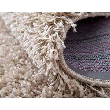 Unique Loom Solid Shag Collection Area Rug (7' 1" x 10' Rectangle, Taupe)