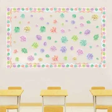 Succulent Bulletin Board Border for Classroom Rustic Bloom Board Trimmer Watercolor Floral Decoration for Back to School Supplies Class Ornament 36ft
