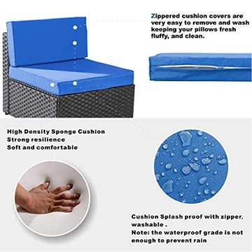 Walsunny 5 Pieces Outdoor Furniture Set for All Weather