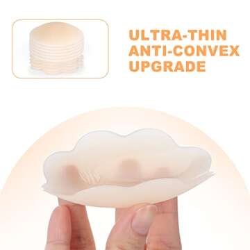 AMFLOWER 5 Pairs Nipple Covers, Invisible Nipple Covers for Women, Silicone Petals/Pasties Nipple Co...