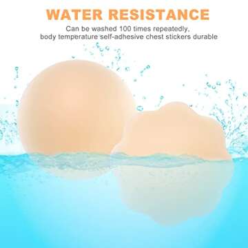 AMFLOWER 5 Pairs Nipple Covers, Invisible Nipple Covers for Women, Silicone Petals/Pasties Nipple Covers Reusable Washable Nude