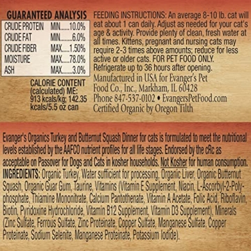 Evanger's Organic Turkey Dinner - Healthy Cat Food Delight