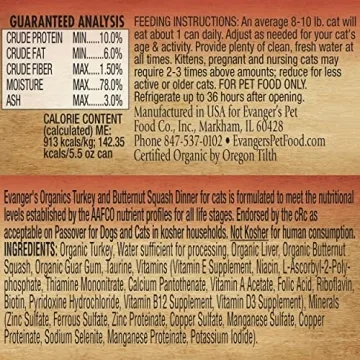 Evanger's Organic Turkey Dinner - Healthy Cat Food Delight