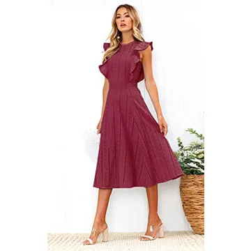 Sophisticated ECOWISH A-Line Midi Dress for Summer Events