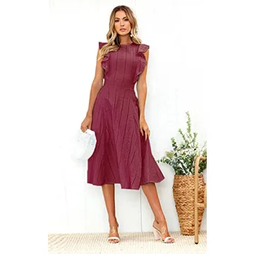 Sophisticated ECOWISH A-Line Midi Dress for Summer Events
