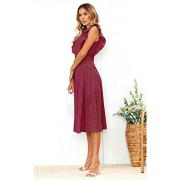 Sophisticated ECOWISH A-Line Midi Dress for Summer Events