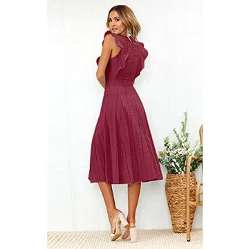 Sophisticated ECOWISH A-Line Midi Dress for Summer Events