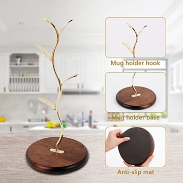 Elegant HoroM Gold Coffee Mug Tree for Your Kitchen