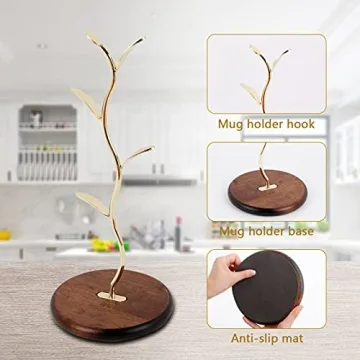 Elegant HoroM Gold Coffee Mug Tree for Your Kitchen