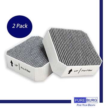 PUREBURG Replacement HEPA Pre-Filter Fits Molekule Air Purifier, High-efficiency Activated carbon 2-...