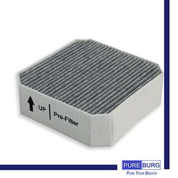 PUREBURG Replacement HEPA Pre-Filter Fits Molekule Air Purifier, High-efficiency Activated carbon 2-in-1 Air Clean Dust VOCs,2-Pack