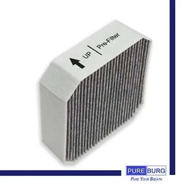 PUREBURG Replacement HEPA Pre-Filter Fits Molekule Air Purifier, High-efficiency Activated carbon 2-in-1 Air Clean Dust VOCs,2-Pack