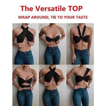 Mokoru Women's Sexy Sleeveless Halter Criss Cross Tank Crop Tops Self Tie Backless Cami, S/M, Red